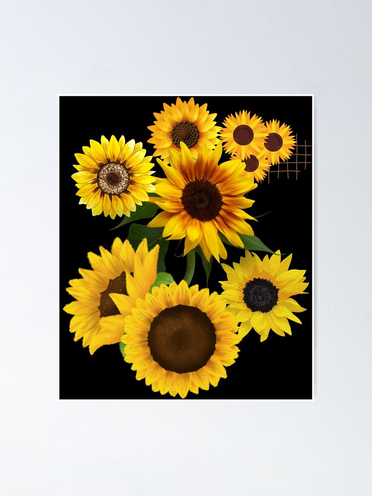 Póster « Diseño colorido de girasoles en flor de collage de fotos  digitales» de EarthArtDesigns | Redbubble