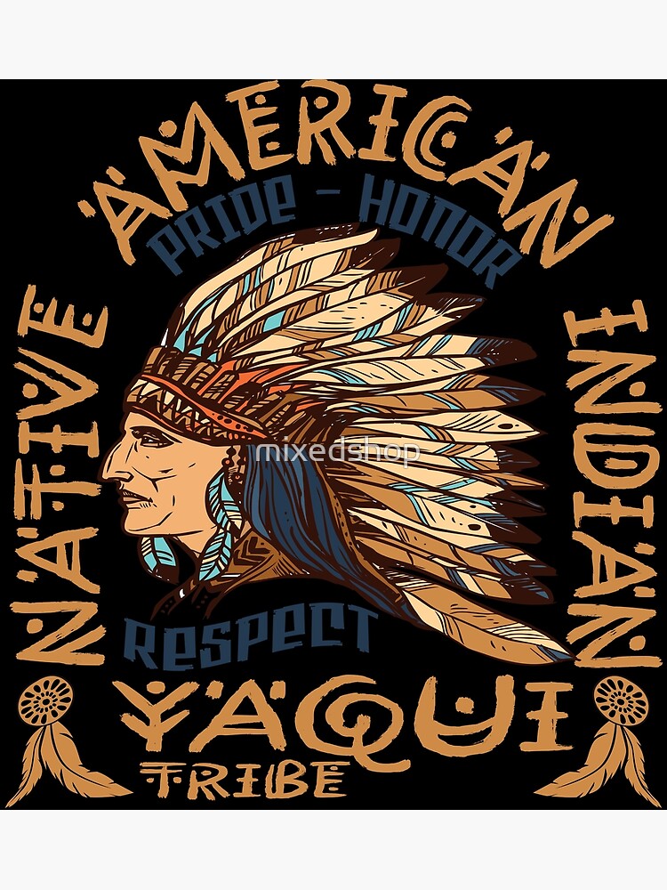 Yaqui Pride Tribe Native American Indian Buffalo Yoeme Uto Mens Back Print  T-shirt