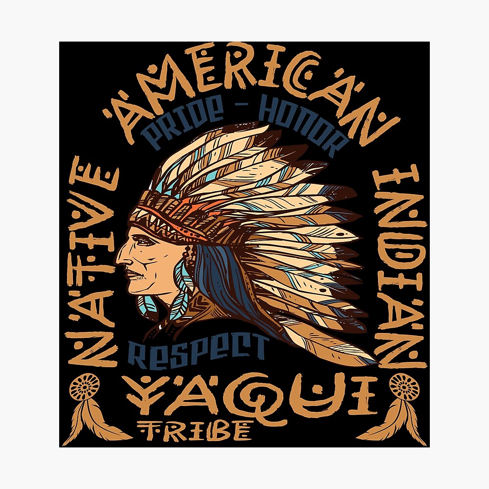 Yaqui Pride Tribe Native American Indian Buffalo Yoeme Uto Mens Back Print  T-shirt