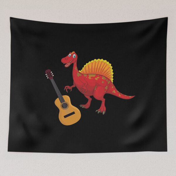 Artikelvorschau, Dinosaurier, der Gitarre spielt, lustiger guter Dinosaurier-Gitarren-Liebhaber-roter Entwurf entworfen und verkauft von pedrored369.