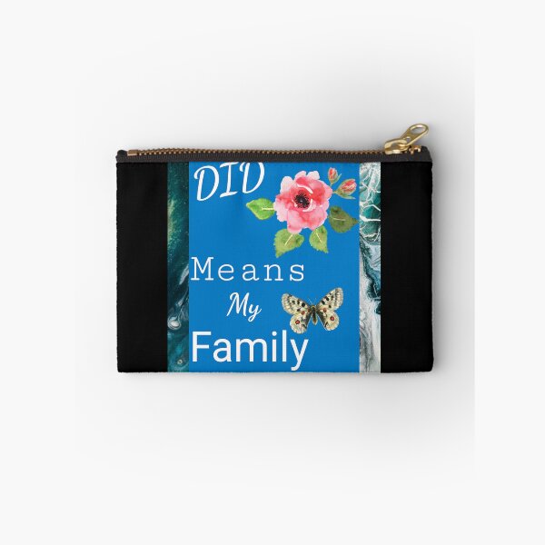 Item preview, "DID Means Family"; Graphic With Rose and Butterfly (Blue on Marbleized Teal) designed and sold by GladBlackLamb.