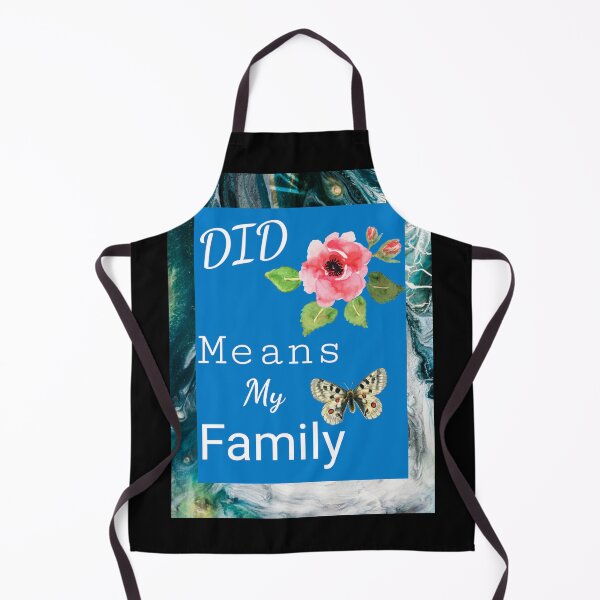 Item preview, "DID Means Family"; Graphic With Rose and Butterfly (Blue on Marbleized Teal) designed and sold by GladBlackLamb.