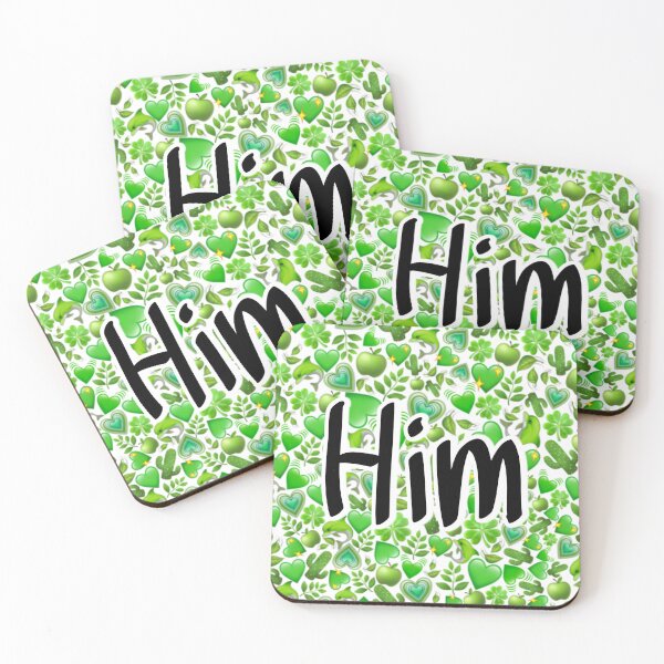 Item preview, Green emote Male pronouns  designed and sold by PRONOUNS-R-US.