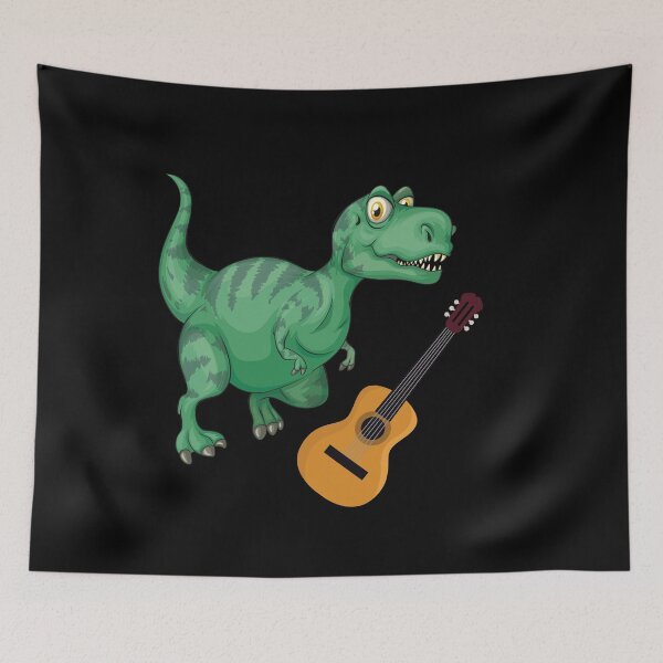 Artikelvorschau, Dinosaurier, der Gitarre spielt, lustiger guter Dinosaurier-Gitarren-Liebhaber-Grün-Entwurf entworfen und verkauft von pedrored369.