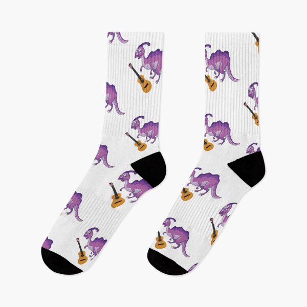 Item preview, Dinosaur Playing Guitar ,Funny Good Purple Dinosaur Guitar Lovers Art designed and sold by pedrored369.