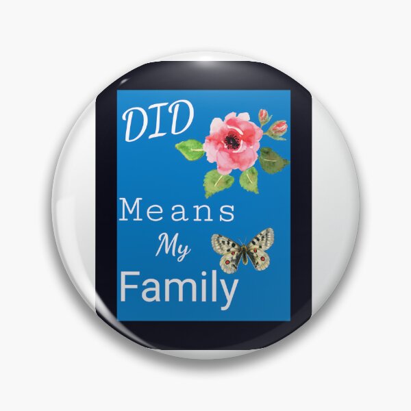 Item preview, "DID Means Family" Graphic With Rose and Butterfly (Black on Blue Marbelized) designed and sold by GladBlackLamb.