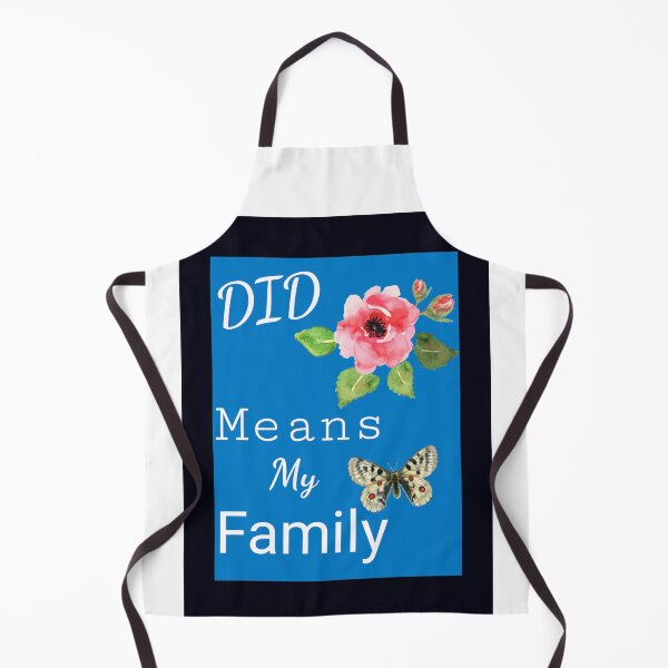 Item preview, "DID Means Family" Graphic With Rose and Butterfly (Black on Blue Marbelized) designed and sold by GladBlackLamb.