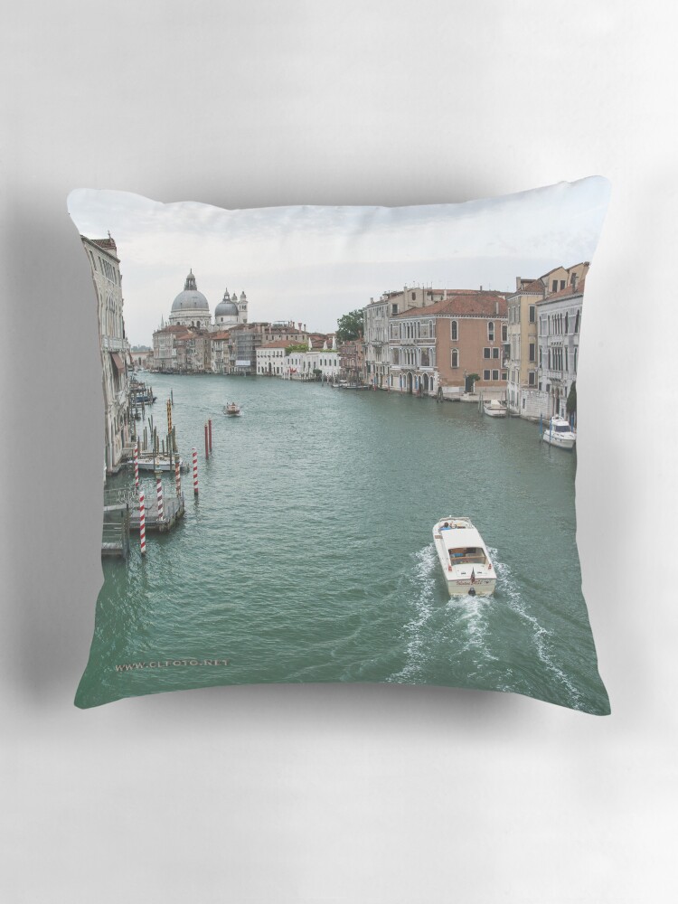 Thumbnail 3 of 4, Pillow, Scene on the Grand Canal, Venice designed and sold by leemcintyre.