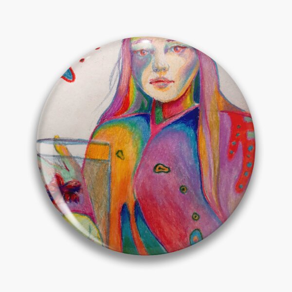 Item preview, Colorful Girl Holding Skull and Betta Fish designed and sold by Corryn9.