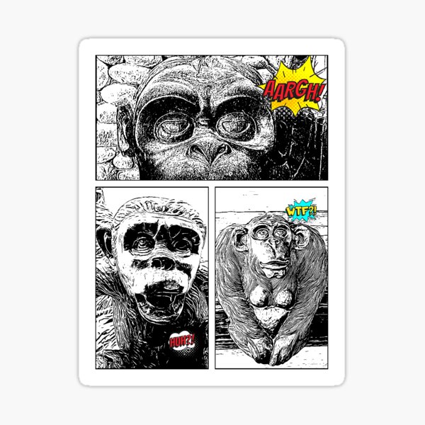 Crazy Backwards Hat Monkey Sticker for Sale by kingroy