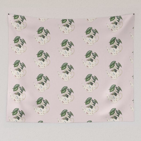 Item preview, Alocasia Black Velvet in a Teapot designed and sold by neatchicdesigns.