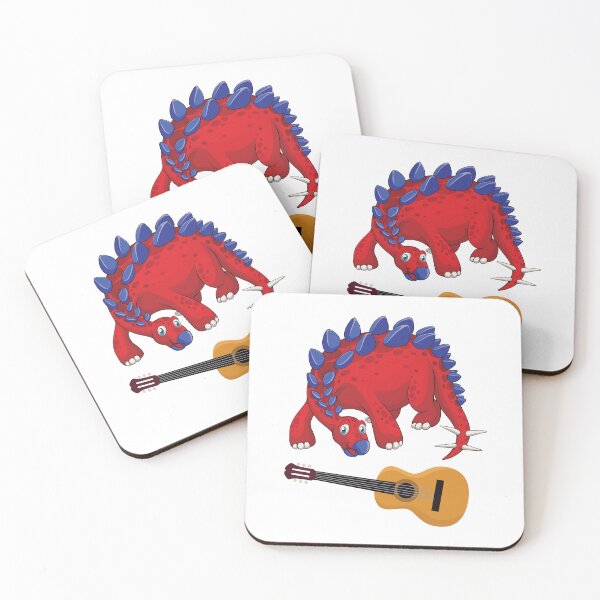 Item preview, Dinosaur Playing Guitar ,Funny Good Dinosaur Guitar Lovers Cool Red Blue Design designed and sold by pedrored369.