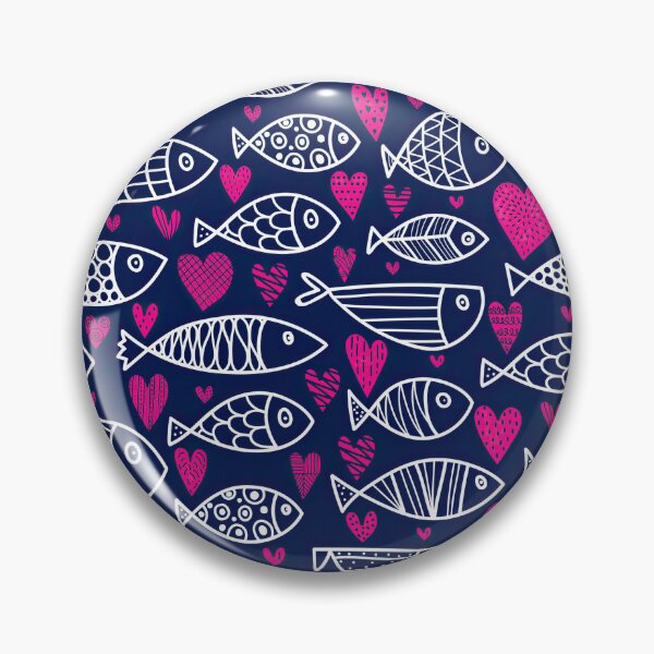 Item preview, Cute Fish And Hearts Pattern On Blue designed and sold by Wilkinson39.