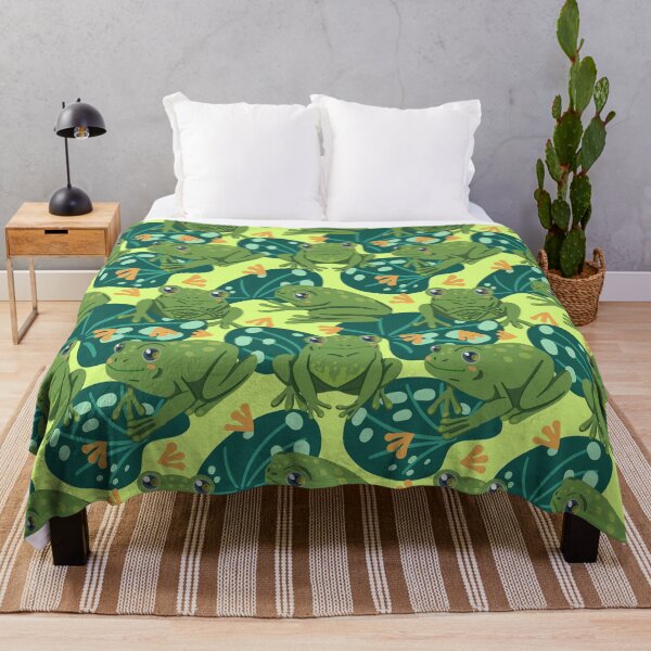 Item preview, Cute Frog Water Lily Leaves Pattern designed and sold by Wilkinson39.