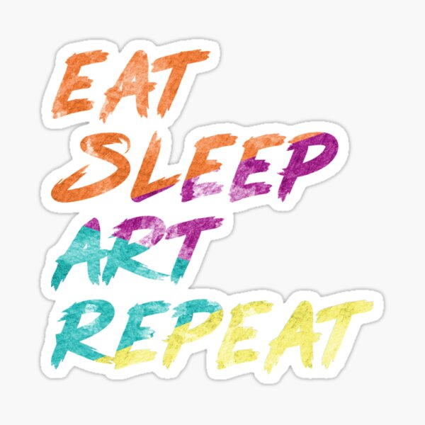 Item preview, Art watercolor eat sleep art repeat designed and sold by DroppMelli.