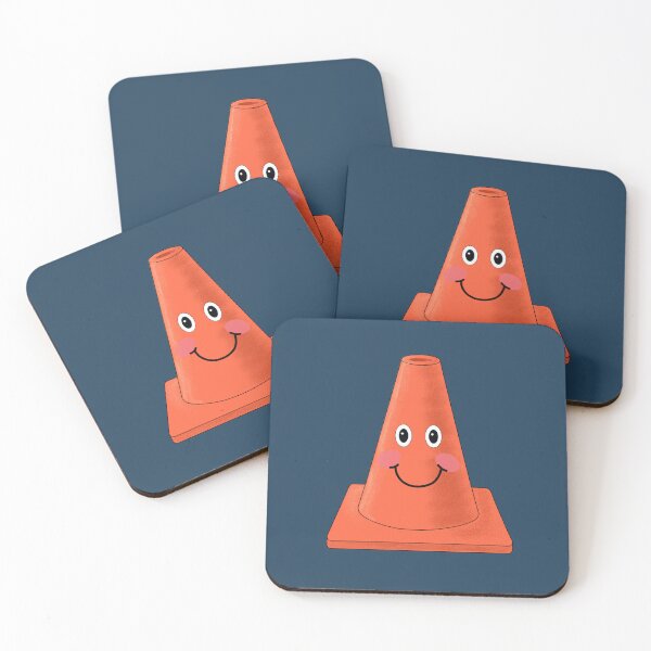 Item preview, Cute smiling orange traffic cone designed and sold by StephJChild.