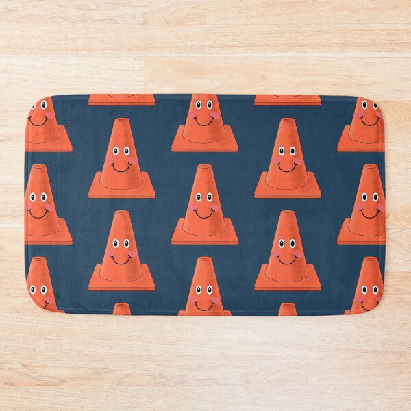 Item preview, Cute smiling orange traffic cone designed and sold by StephJChild.