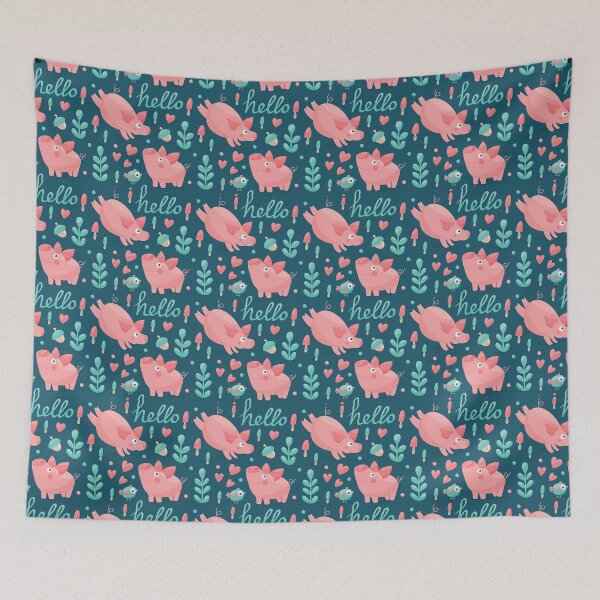 Item preview, Cute Hello Pigs And Birds Pattern designed and sold by Wilkinson39.