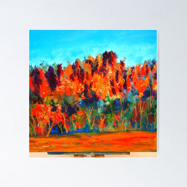 Item preview, Mt Diogenes (oil on boxed canvas) abstract. Hanging Rock  designed and sold by Margaret Watkins.