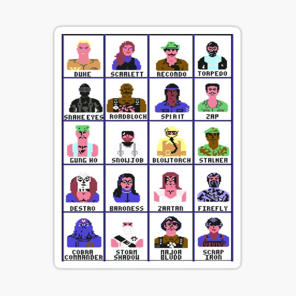 Artikel-Vorschau von c64 G.I. Joe-Charaktere, designt und verkauft von ximochioust.