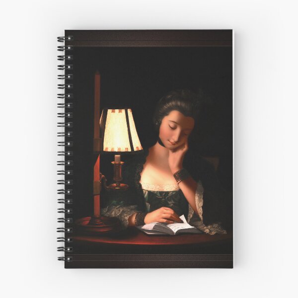 Item preview, Woman Reading By A Paper Bell Shade by Henry Robert Morland Classical Fine Art Old Masters Reproduction designed and sold by Xzendor7 Digital Art Creations.