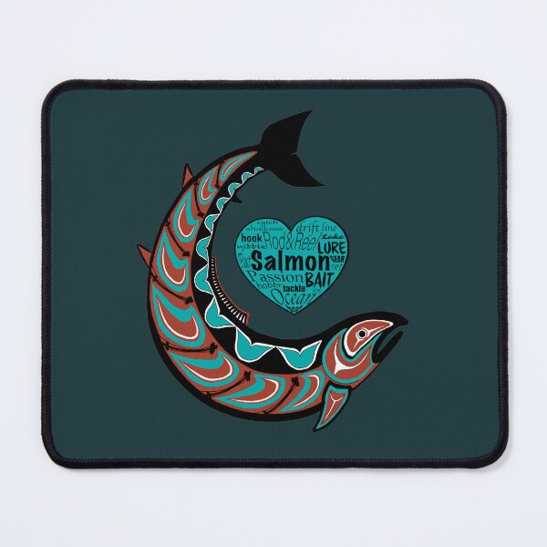 Item preview, Pacific Northwest Salmon in teal and maroon designed and sold by StephJChild.