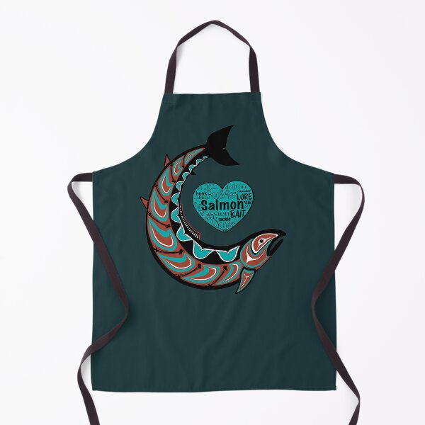 Item preview, Pacific Northwest Salmon in teal and maroon designed and sold by StephJChild.