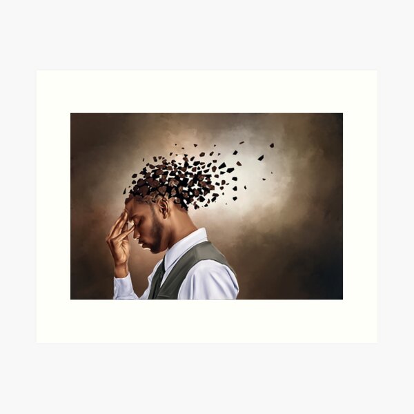 Black Abstract Thought Art Print