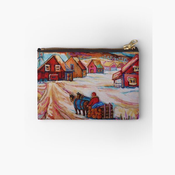 Item preview, BEAUTIFUL PAINTINGS OF CANADA LOGGER WITH SLED CHARMING QUEBEC WINTER SCENE CAROLE SPANDAU designed and sold by Carole  Spandau.