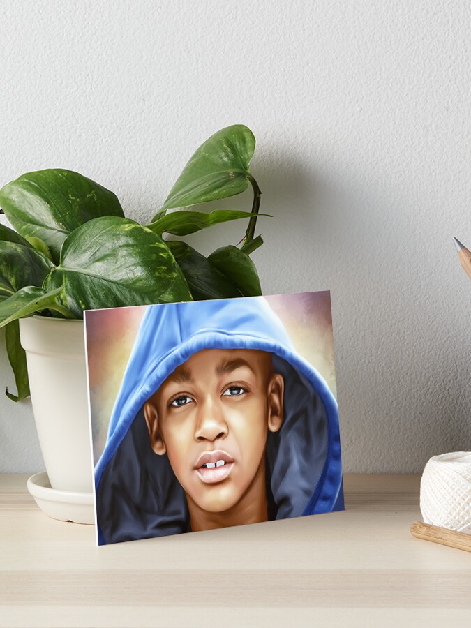 Thumbnail 1 of 2, Art Board Print, Digital Blue Hoodie designed and sold by wayneflint.