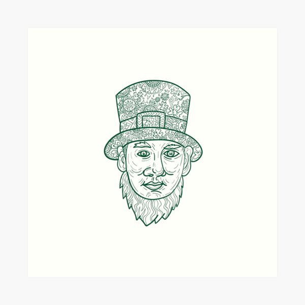 Item preview, Leprechaun Head Front Mandala designed and sold by patrimonio.