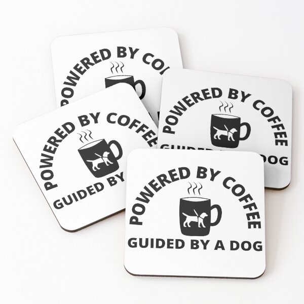 Item preview, Powered By Coffee Guided By A Dog - Guide Dog - Service Dog - Black Text designed and sold by SayWhatYouFeel.