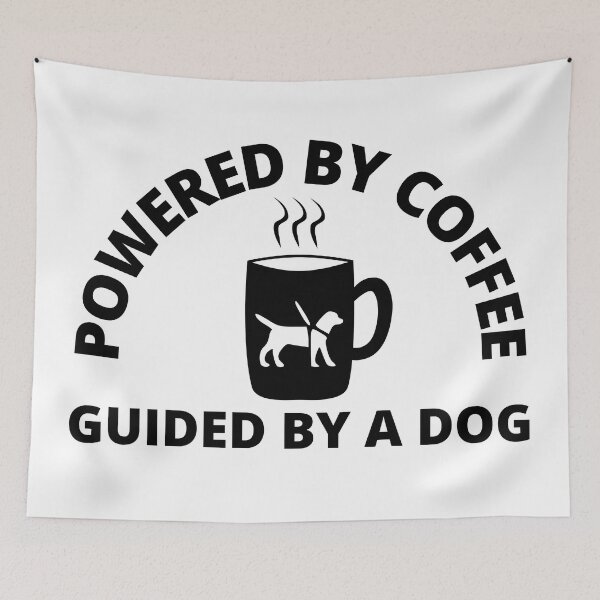 Item preview, Powered By Coffee Guided By A Dog - Guide Dog - Service Dog - Black Text designed and sold by SayWhatYouFeel.