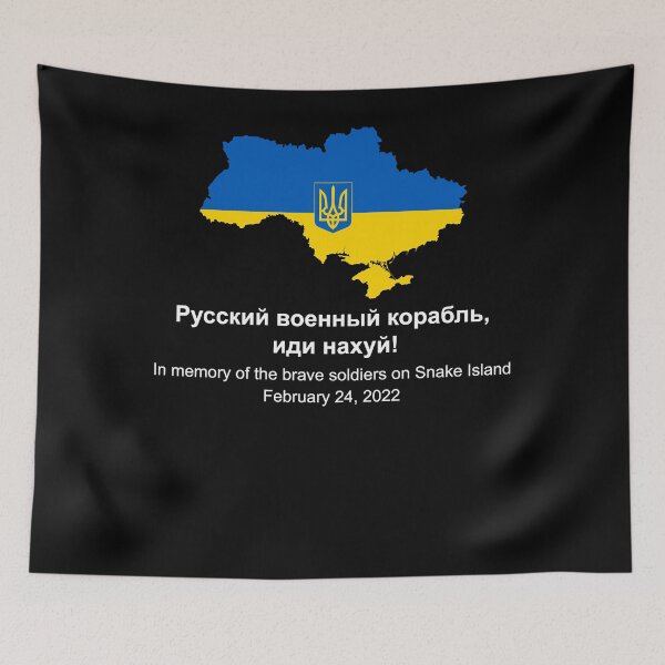 Item preview, Ukraine Snake Island Russian warship go  yourself, white text designed and sold by alvinaha.
