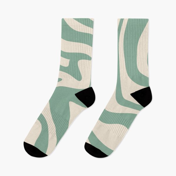 Item preview, Retro Liquid Swirl Abstract Pattern Green & Cream designed and sold by scorpiolane.