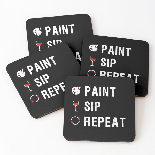 Item preview, Sip Paint Repeat Funny Paint and Wine Night TShirt designed and sold by BoyerAdemaro.