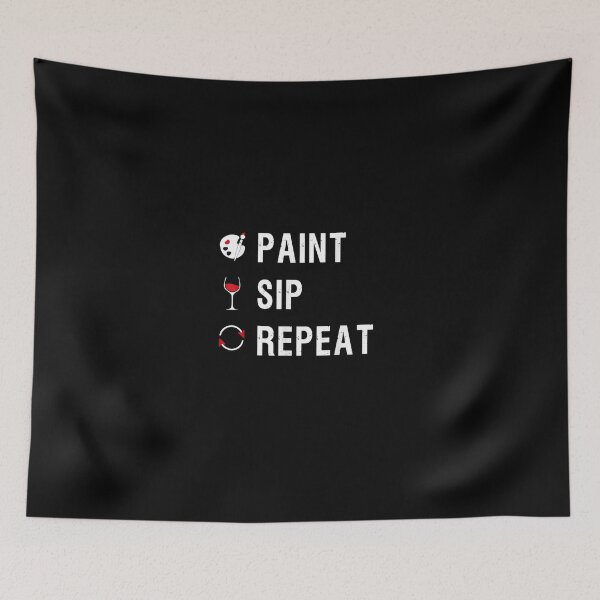 Item preview, Sip Paint Repeat Funny Paint and Wine Night TShirt designed and sold by BoyerAdemaro.