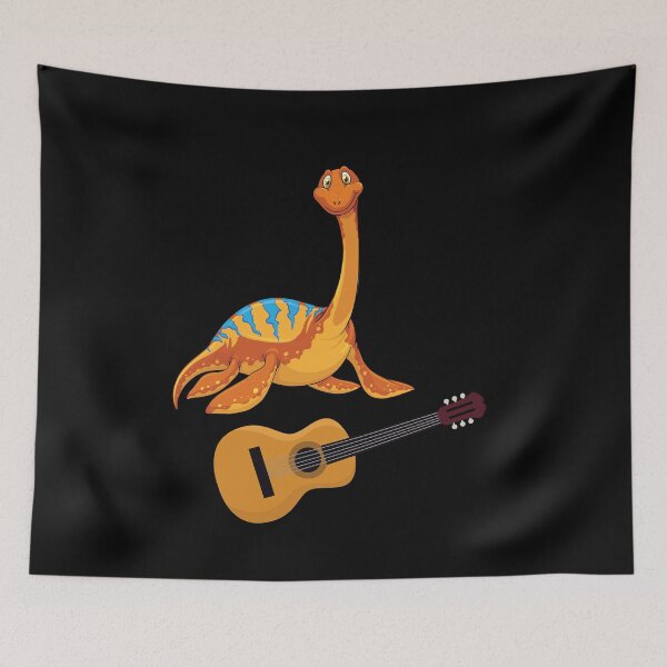 Item preview, Dinosaur Playing Guitar ,Funny Good Dinosaur Guitar Lovers Cute Orange Design designed and sold by pedrored369.
