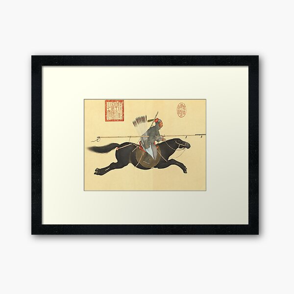Ayusi Sweeping Bandits with a Lance Framed Art Print