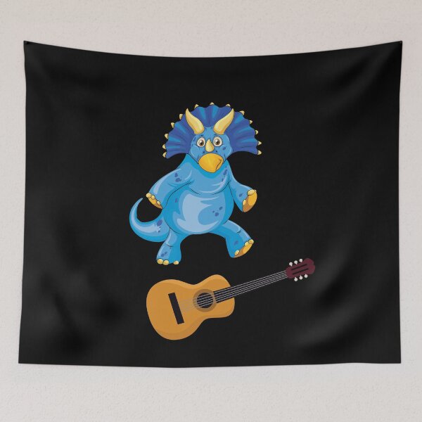 Item preview, Dinosaur Playing Guitar ,Funny Good Dinosaur Guitar Lovers Blue Design designed and sold by pedrored369.