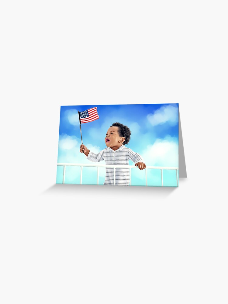 Thumbnail 1 of 2, Greeting Card, Digital Baby USA designed and sold by wayneflint.