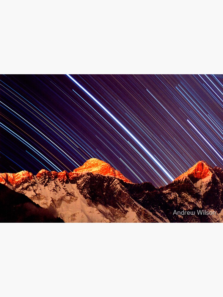 Artwork view, Shooting stars over Everest designed and sold by Andrew Wilson
