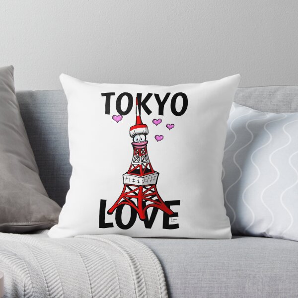 Tokyo Love / 東京(。・ω・。)ノ♡ Throw Pillow