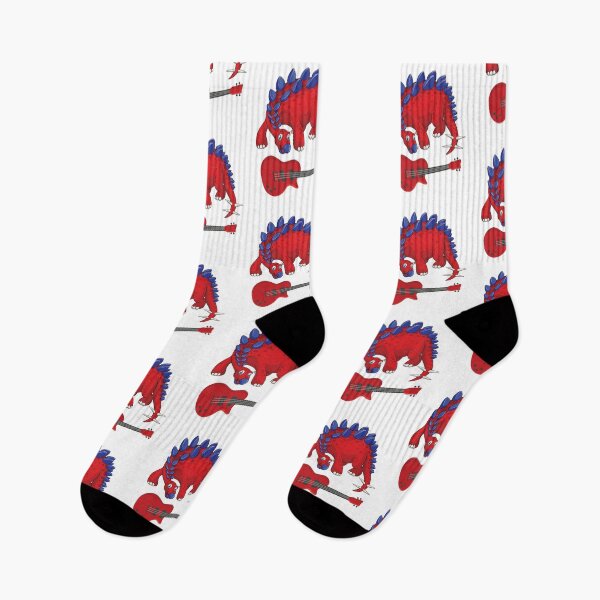 Item preview, Dinosaur Playing Electric Guitar ,Funny Good Dinosaur Electric Guitar Lovers Cool Red Blue Design designed and sold by pedrored369.