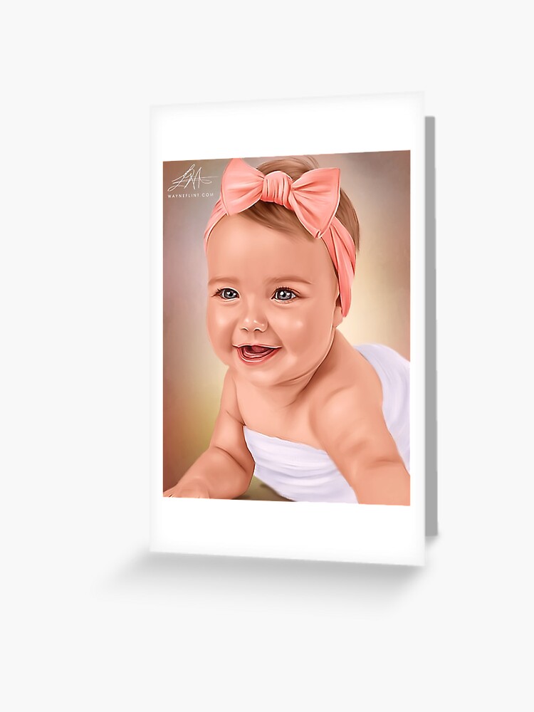 Thumbnail 1 of 2, Greeting Card, "Eyes @ Heart" Digital Painting designed and sold by wayneflint.