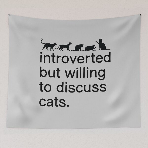 Item preview, Funny Quote Cat Lover - Introverted but willing to discuss cats designed and sold by namiabi.