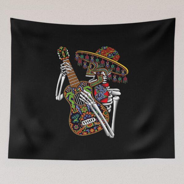 Item preview, mexican skull guitar designed and sold by cat poe.