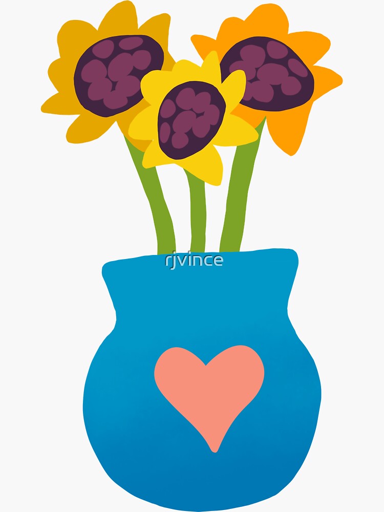 Sunflower Vase Sticker For Sale By Rjvince Redbubble 9832