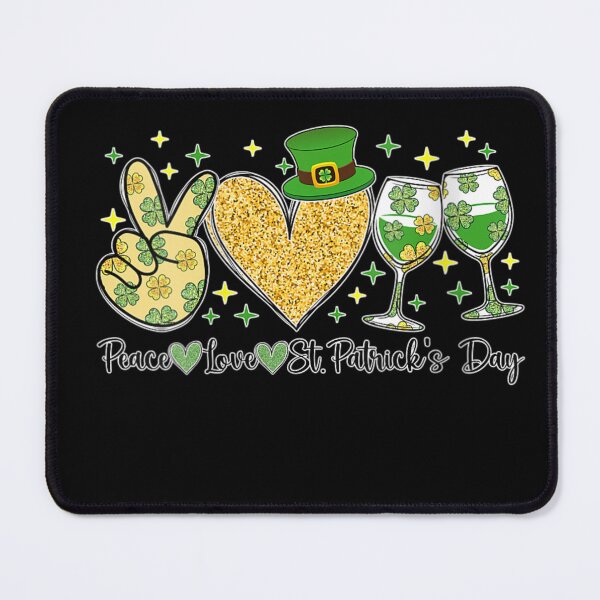 Item preview, Womens Peace Love St Patrick's Day Cheer Drinking Glitter Shamrock  designed and sold by CarlFio.