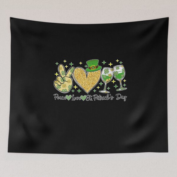 Item preview, Womens Peace Love St Patrick's Day Cheer Drinking Glitter Shamrock  designed and sold by CarlFio.